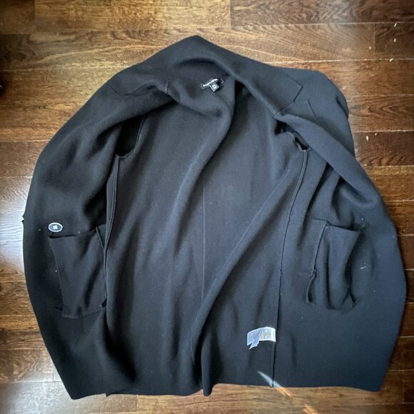 Banana Republic Black Knit Cotton Blend Sweater Coat Jacket-XXS - Picture 4 of 13
